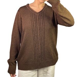 Cozy Brown V-Neck Sweater